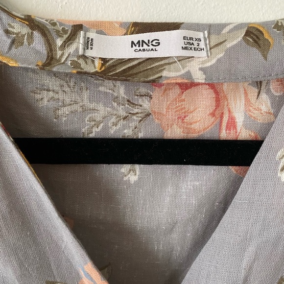 Mango Midi Vneck Button Down Floral Dress - Picture 3 of 5